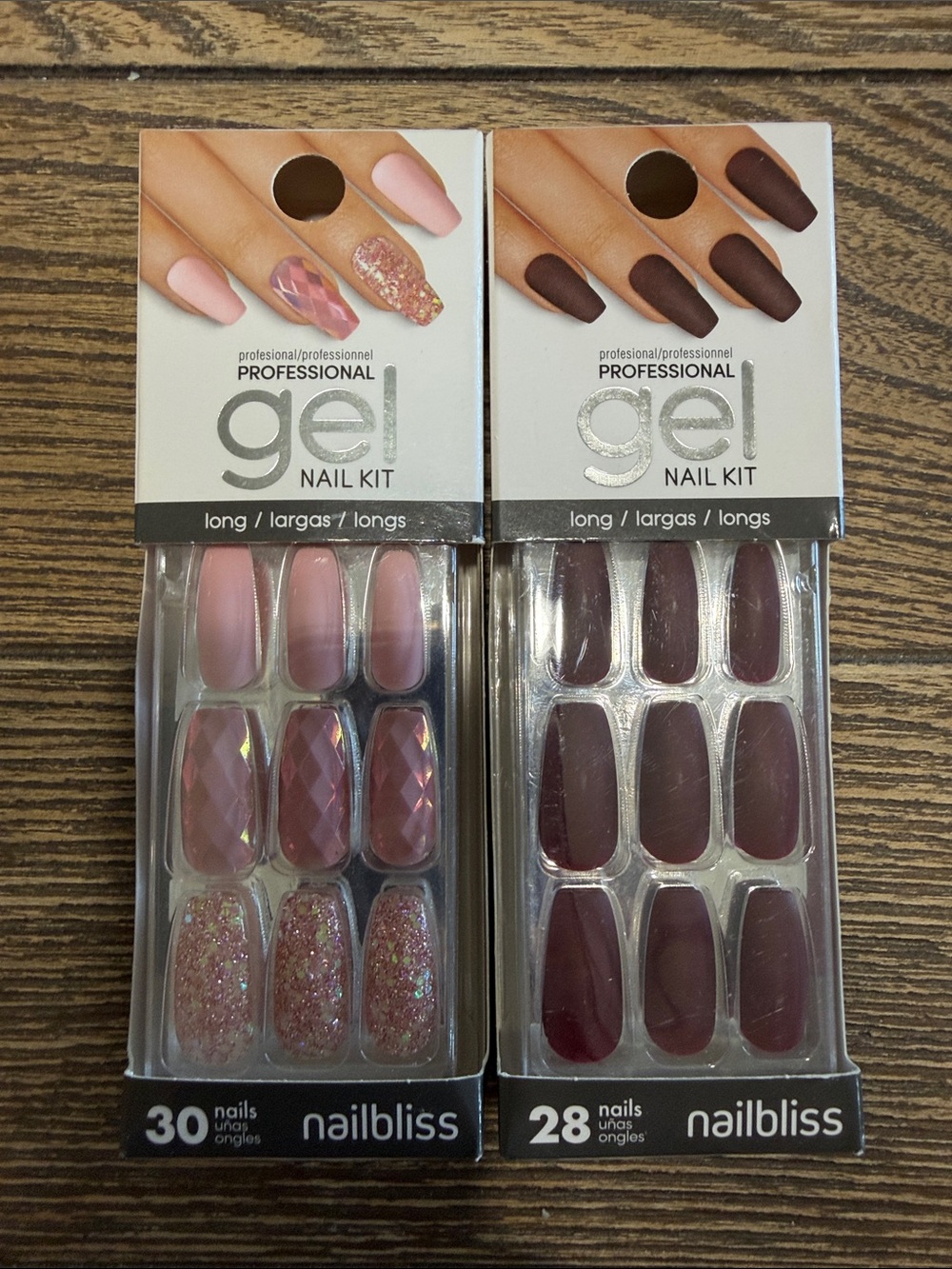 2 Nail Bliss professional gel nail set fantasy sweet & Merlot